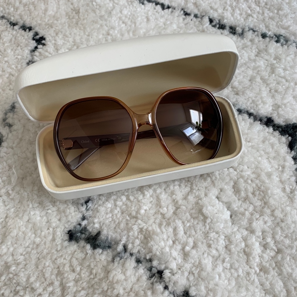 Chloe Oversized Brown Gradient Sunglasses